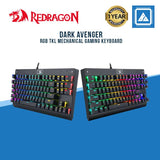 REDRAGON K568 RGB DARK AVENGER Mechanical Gaming Keyboard 87 Keys