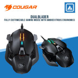 DUALBLADER FULLY CUSTUMIZABLE GAMING MOUSE WITH AMBIDEXTROUS ERGONOMICS