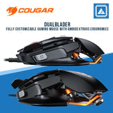 DUALBLADER FULLY CUSTUMIZABLE GAMING MOUSE WITH AMBIDEXTROUS ERGONOMICS