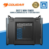 COUGAR DUST 2 MINI-TOWER GAMING ALUMINUM CASE W/ 2*FAN/IRON GRAY (M-ITX)