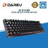 DAREU EK-87 GLORY Optical Switch Up to 50 Million Clicks RGB Gaming Keyboard