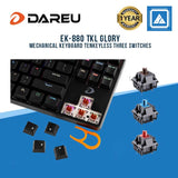 DAREU EK-880 TKL GLORY Mechanical Keyboard Tenkeyless Three Switches