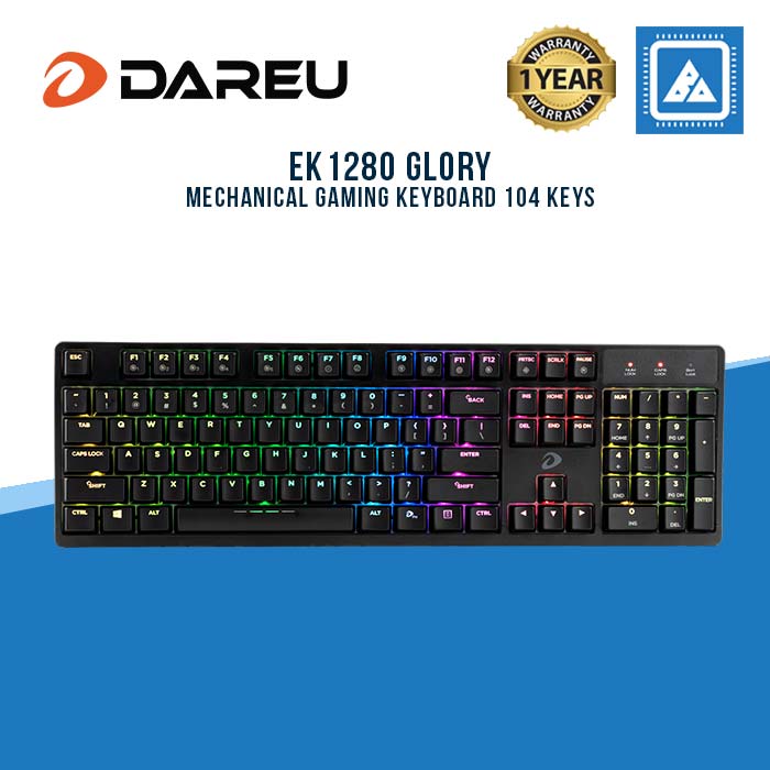Dareu EK-1280 Glory Mechanical Keyboard Fullsize Three Switches 104 Keys