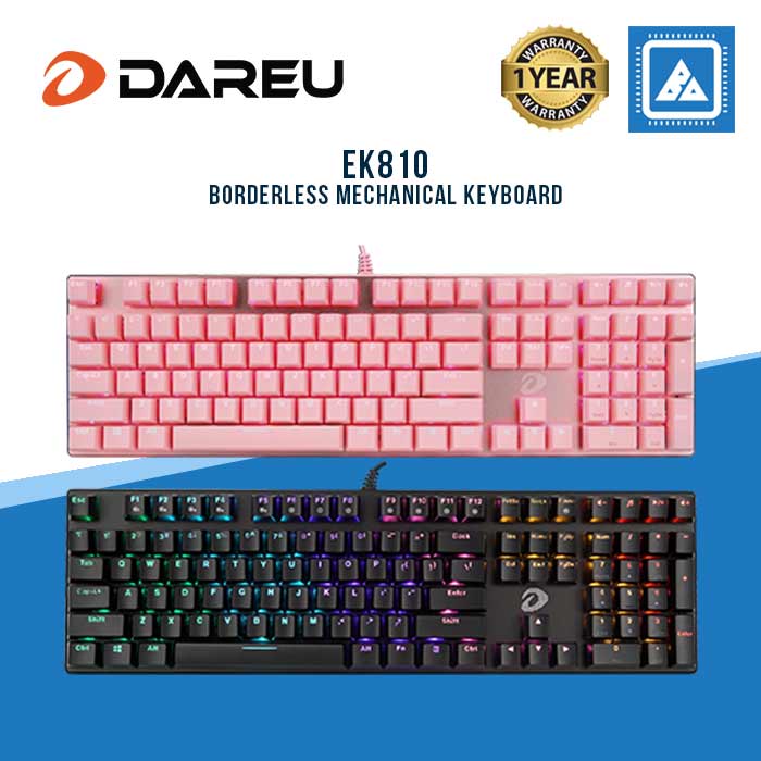 DAREU EK810 Borderless Mechanical Keyboard ( Black | Pink )