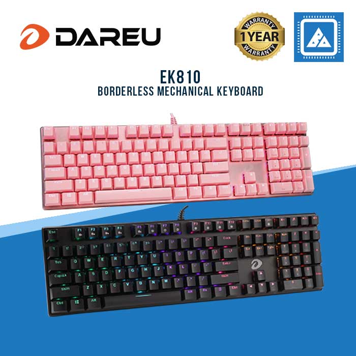 DAREU EK810 Borderless Mechanical Keyboard ( Black | Pink )