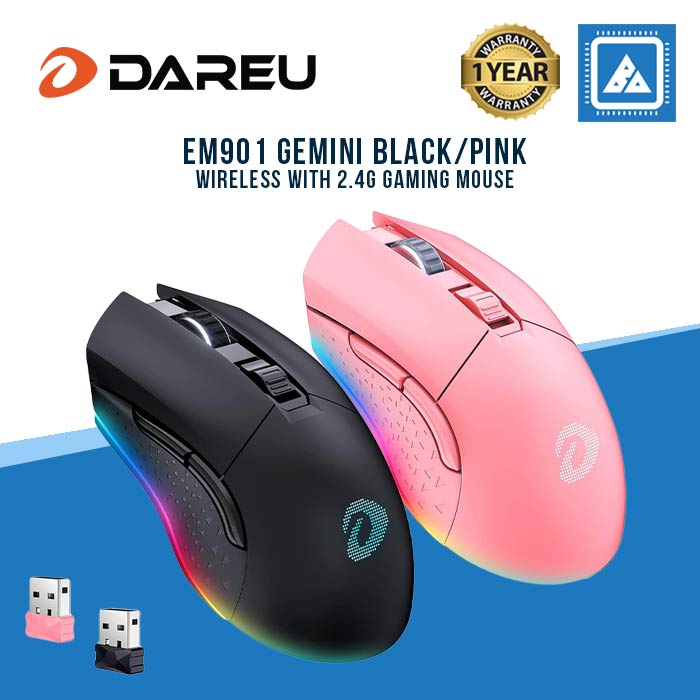 DAREU EM901 GEMINI Wireless Rainbow RGB Backlit Gaming Mouse