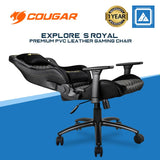 COUGAR EXPLORE S ROYAL GAMING CHAIR / MID / DIAMOND PATERN / BREATHABLE PVC LEATHER / HIGH DENSITY FOAM / STEEL BASE / TILT / 3D ARM REST / 3" WHEELS / 120KG / BLACK GOLD