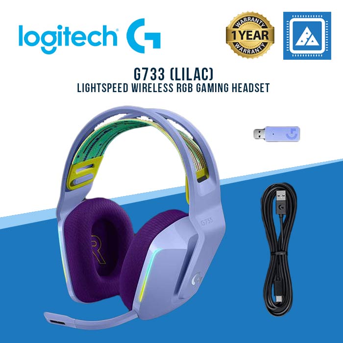 LOGITECH G733 LIGHTSPEED WIRELESS RGB GAMING HEADSET (LILAC)