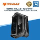 COUGAR Gemini X Black Aluminum / Tempered Glass Dual Tower Computer Case