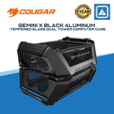 COUGAR Gemini X Black Aluminum / Tempered Glass Dual Tower Computer Case