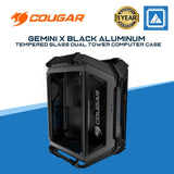 COUGAR Gemini X Black Aluminum / Tempered Glass Dual Tower Computer Case