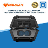 COUGAR Gemini X Black Aluminum / Tempered Glass Dual Tower Computer Case