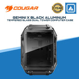 COUGAR Gemini X Black Aluminum / Tempered Glass Dual Tower Computer Case