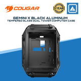 COUGAR Gemini X Black Aluminum / Tempered Glass Dual Tower Computer Case