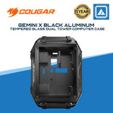 COUGAR Gemini X Black Aluminum / Tempered Glass Dual Tower Computer Case