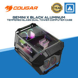 COUGAR Gemini X Black Aluminum / Tempered Glass Dual Tower Computer Case