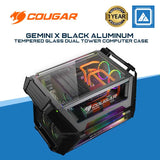 COUGAR Gemini X Black Aluminum / Tempered Glass Dual Tower Computer Case