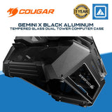 COUGAR Gemini X Black Aluminum / Tempered Glass Dual Tower Computer Case