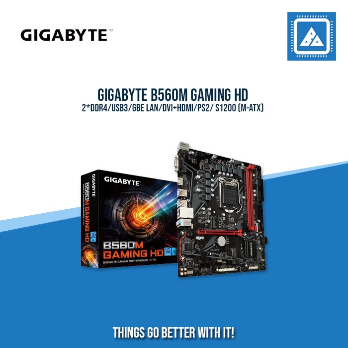 GIGABYTE B560M GAMING HD/2*DDR4/USB3/GBE LAN/DVI+HDMI/PS2/ S1200 (M-ATX)
