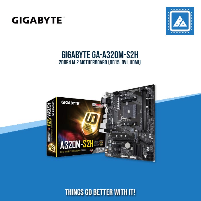 GIGABYTE GA-A320M-S2H 2DDR4 M.2 MOTHERBOARD (DB15, DVI, HDMI)