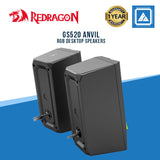 Redragon GS520 Anvil RGB Desktop Speakers, 2.0 Channel PC Computer Stereo Speaker with 6 Colorful LED Modes