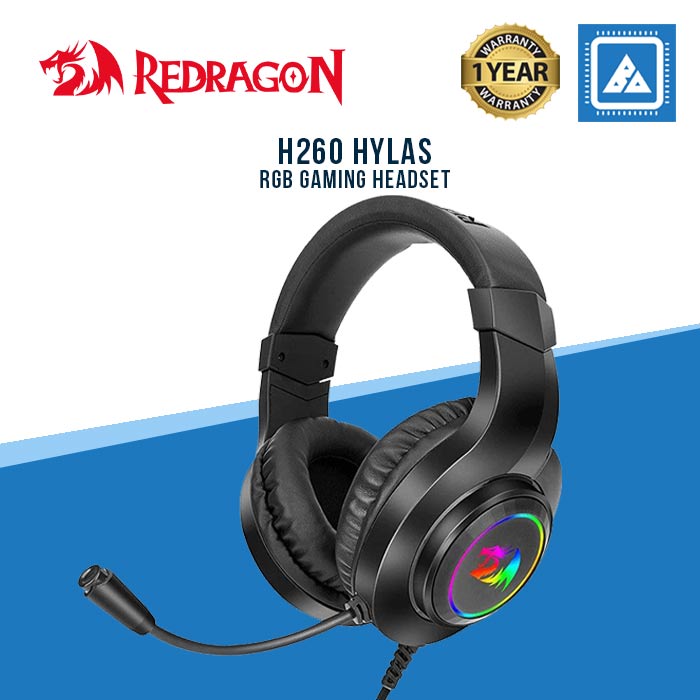 REDRAGON H260 HYLAS RGB GAMING HEADSET [BLACK]