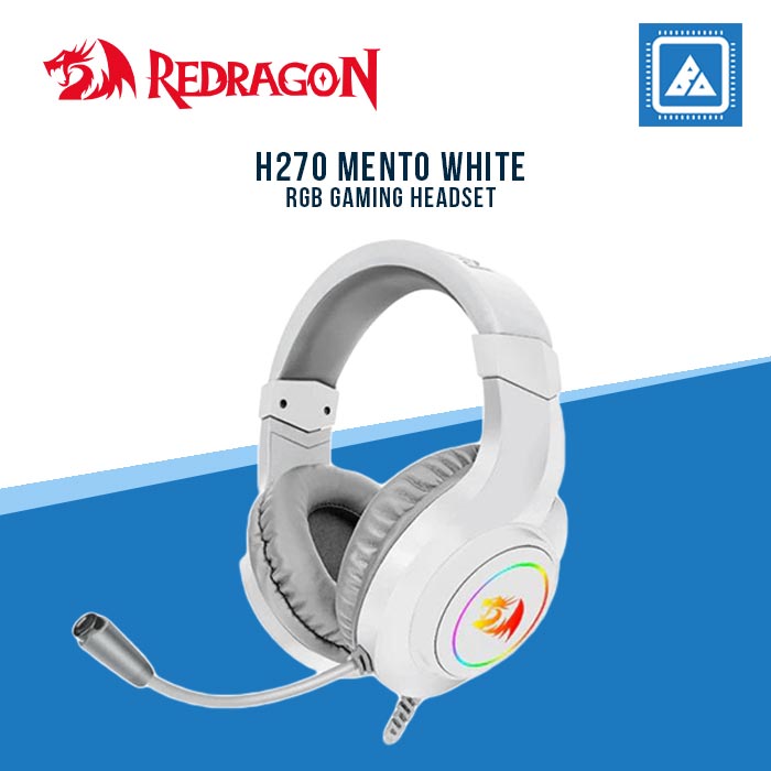 REDRAGON MENTO RGB STEREO WIRED GAMING HEADSET (WHITE) (H270-W)