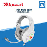 REDRAGON MENTO RGB STEREO WIRED GAMING HEADSET (WHITE) (H270-W)