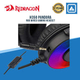 Redragon H350 Pandora RGB Wired Gaming Headset, Dynamic RGB Backlight - Stereo Surround-Sound - 50MM Drivers - Detachable Microphone