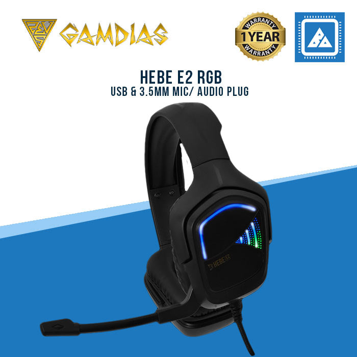 GAMDIAS HEBE E2 RGB USB & 3.5mm mic / audio plug