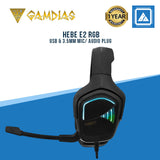 GAMDIAS HEBE E2 RGB USB & 3.5mm mic / audio plug