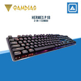 GAMDIAS HERMES P1B 3-IN-1 COMBO RGB Keyboard, Optical Mouse, Mouse Pad