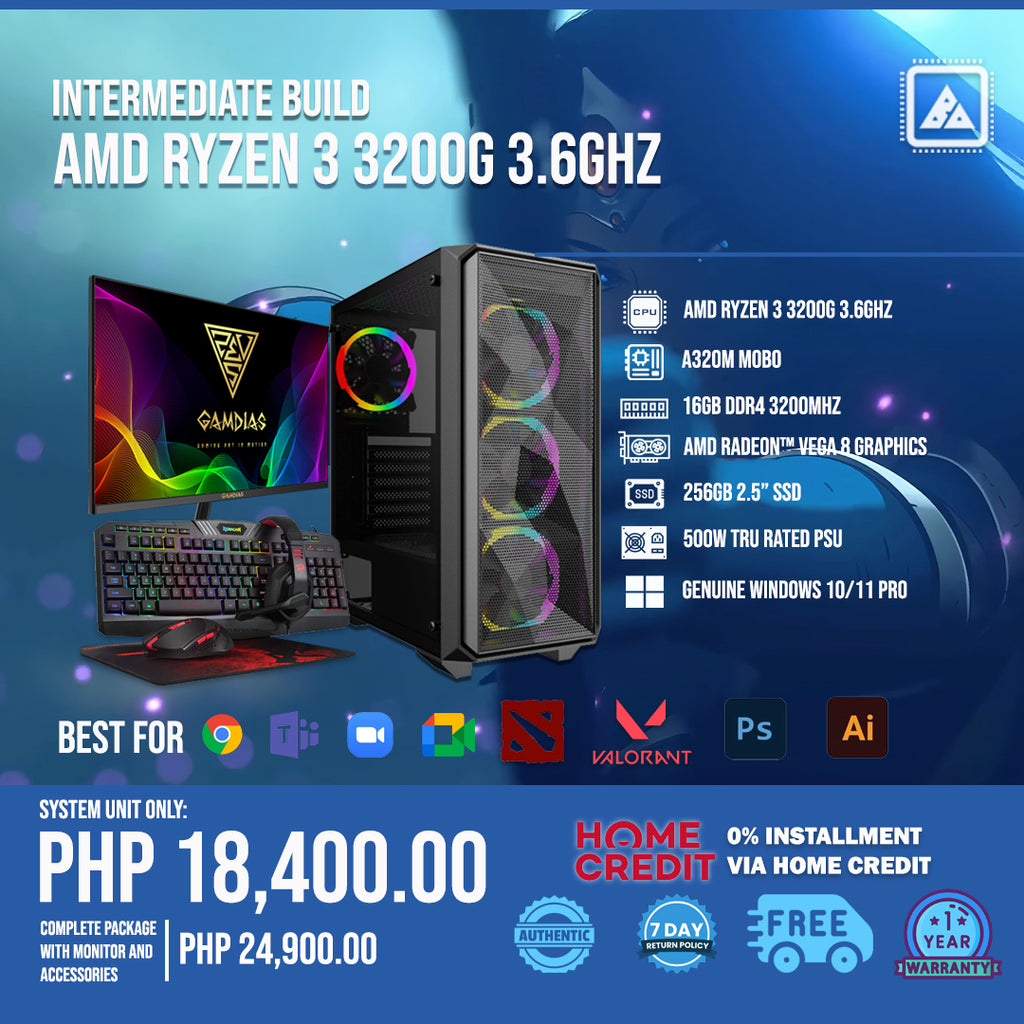 Intermediate Build - AMD RYZEN 3 3200G 3.6GHZ