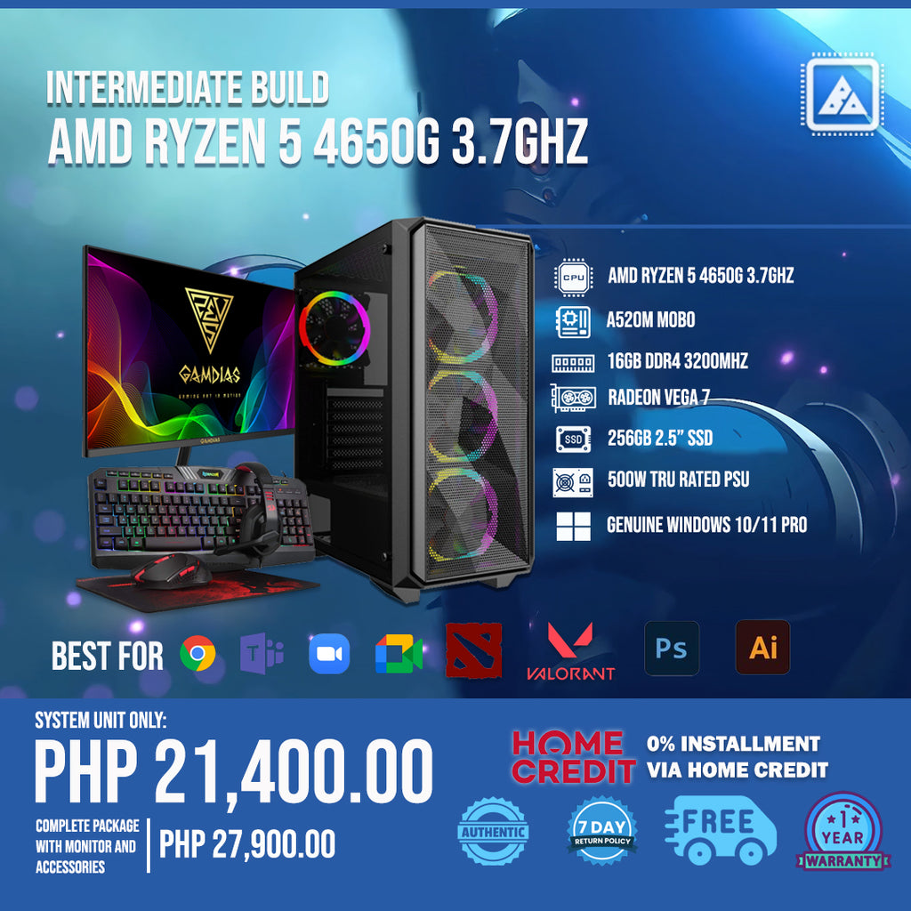 Intermediate Build - AMD RYZEN 5 4650G 3.7GHZ