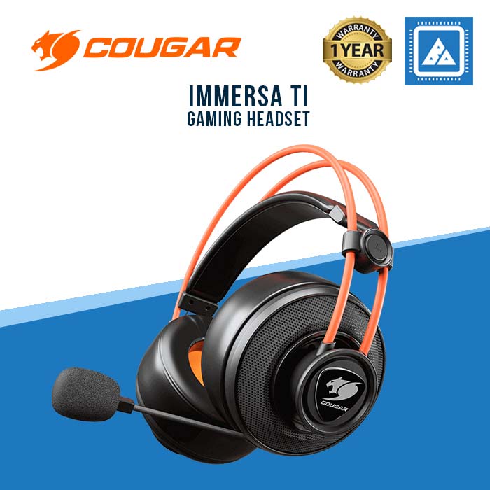 Cougar Immersa Ti Gaming Headset - Microphone and Volume Control - Lightweight- Noise Cancelling Headphone - 3.5m Phone Plug for PC Gaming, PS4 (3H300P40T.0001)