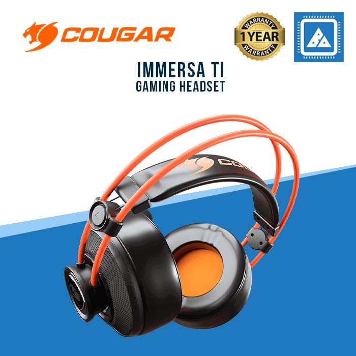 Cougar Immersa Ti Gaming Headset - Microphone and Volume Control - Lightweight- Noise Cancelling Headphone - 3.5m Phone Plug for PC Gaming, PS4 (3H300P40T.0001)