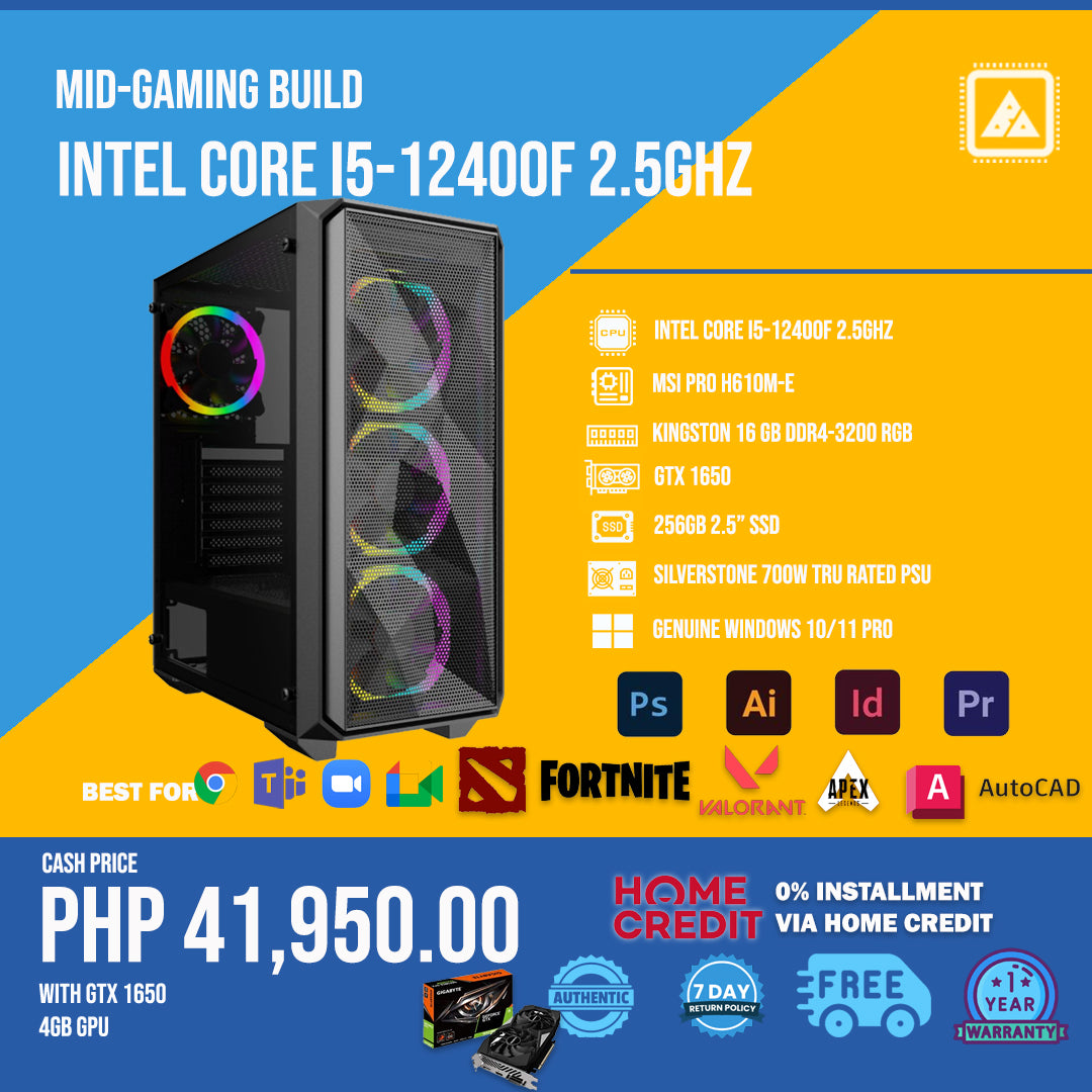Mid Gaming Build 2023 INTEL I5 12400F