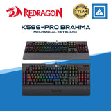 REDRAGON BRAHMA RGB OPTICAL-MECHANICAL GAMING KEYBOARD W/ MULTIMEDIA KEYS (BLUE SWITCH)