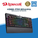 REDRAGON BRAHMA RGB OPTICAL-MECHANICAL GAMING KEYBOARD W/ MULTIMEDIA KEYS (BLUE SWITCH)