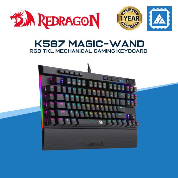 Redragon K587 MAGIC-WAND 87 Keys Compact RGB TKL Mechanical Gaming Key ...