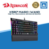 Redragon K587 MAGIC-WAND 87 Keys Compact RGB TKL Mechanical Gaming Keyboard, Type-C Keyboard with 9 Onboard Macro Keys, Detachable Wrist Rest