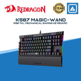 Redragon K587 MAGIC-WAND 87 Keys Compact RGB TKL Mechanical Gaming Keyboard, Type-C Keyboard with 9 Onboard Macro Keys, Detachable Wrist Rest
