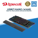 Redragon K587 MAGIC-WAND 87 Keys Compact RGB TKL Mechanical Gaming Keyboard, Type-C Keyboard with 9 Onboard Macro Keys, Detachable Wrist Rest