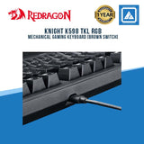 Redragon Knight K598 TKL RGB Mechanical Gaming Keyboard [Brown Switch/Blue Switch]