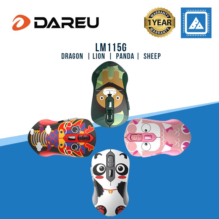 LM115G DRAGON  | LION  |  PANDA |  SHEEP Wireless with 2.4G Over 10M Distance PAN3212 Sensor Mouse