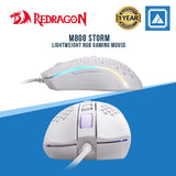 REDRAGON STORM LIGHTWEIGHT RGB GAMING MOUSE BLACK|WHITE