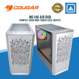COUGAR MG140 AIR RGB MINI-TOWER GAMING CASE W/ TG/MESH FRONT/3*FAN/WHITE (M-ATX