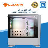 COUGAR MG140 AIR RGB MINI-TOWER GAMING CASE W/ TG/MESH FRONT/3*FAN/WHITE (M-ATX