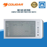COUGAR MG140 AIR RGB MINI-TOWER GAMING CASE W/ TG/MESH FRONT/3*FAN/WHITE (M-ATX