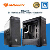 COUGAR MX330-G MID TOWER CASE WITH FULL TEMPERED GLASSWINDOW AND USB 3.0